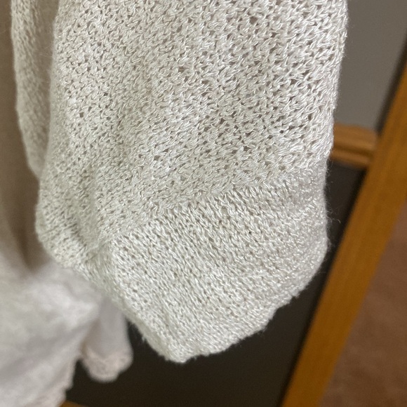 Pink Rose cream oversized open front short sleeve cardigan size XL - Picture 7 of 9